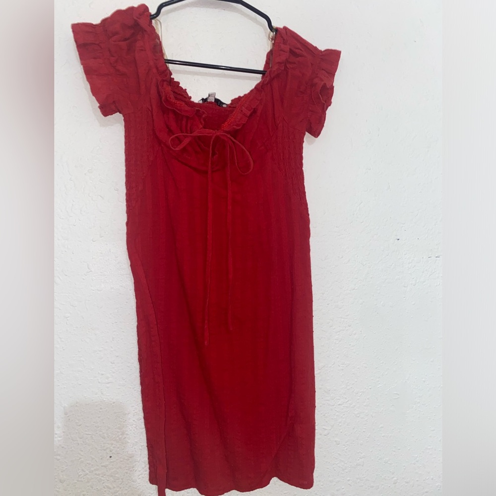 Red Short Sleeve Dress
